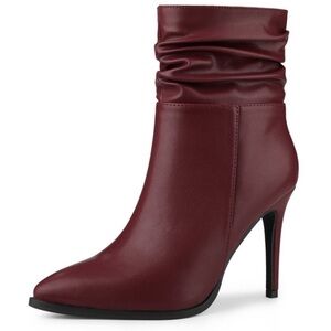 Perphy Slouchy Pointed Toe Stiletto Heel Ankle
Boots for Women Burgundy new